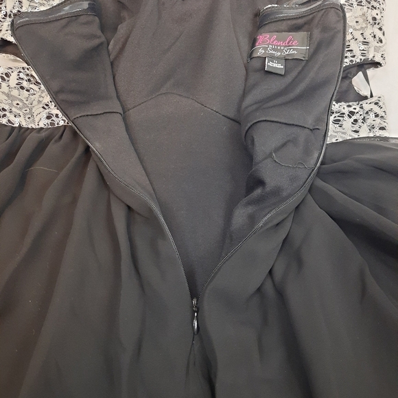 Blondie Nites by Stacy Sklar Fit & Flare Cut Out Strapless Mini Dress Size 11 - Picture 6 of 9